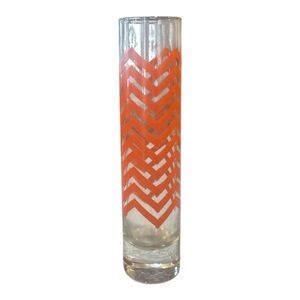 Chevron Patterned Orange Glass Propagation Vase